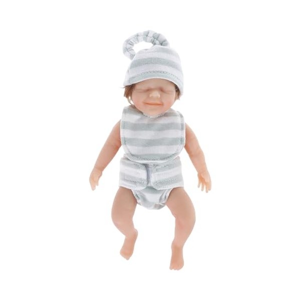 Zceplem Mini poupées Reborn de 15,2 cm, réaliste en silicone avec 3 accessoires, cadeau danniversaire pour filles et garçons