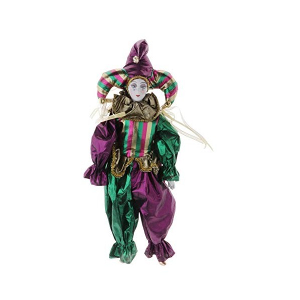 F Fityle 42cm Céramique Collectibles Pierrot Clowns Festival Cadeau Photo Prop , Multicolore