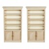 TOYANDONA 2 Pièces Mini Armoire Verte Meubles De Maison De Poupée en Bois Non Fini Jouet De Meubles en Bois pour Enfants Modè