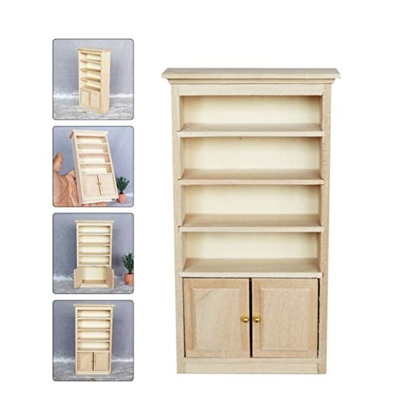 TOYANDONA 2 Pièces Mini Armoire Verte Meubles De Maison De Poupée en Bois Non Fini Jouet De Meubles en Bois pour Enfants Modè