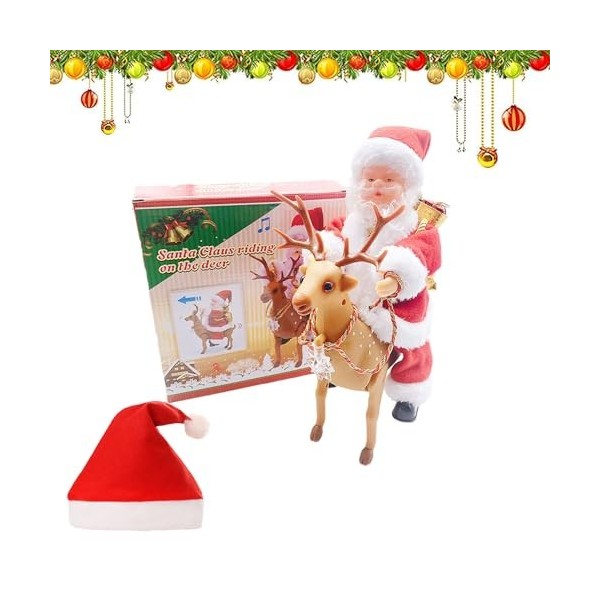 ALLC Electric Chimney Climbing Santa Claus Musical Toys, Climbing Santa on Rope, Electric Climbing Chimney Santa Claus, Famil