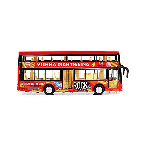 ZEZEFUFU 1:36 en alliage à double étage de bus de tourisme climatisé modèle de bus à tirer vers larrière