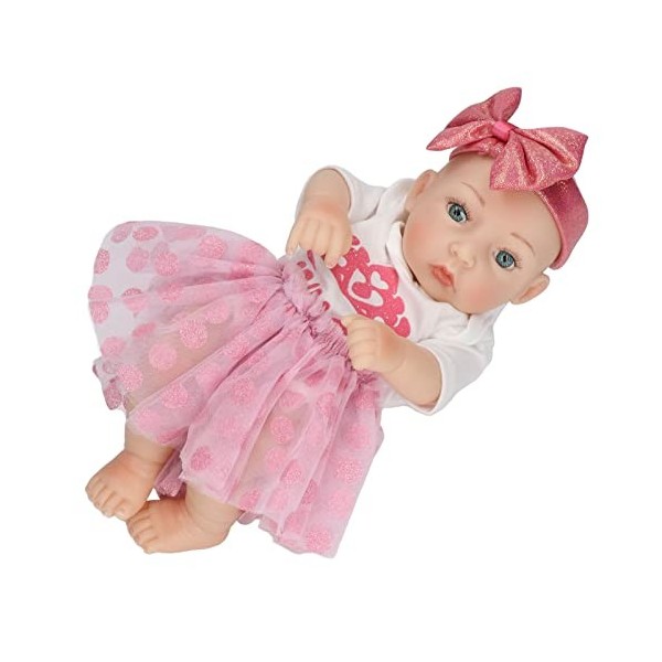 LBEC Girl Doll Réaliste Girl Doll 11 Pouces Silicone Vinyle Simulation Interactive pour la Fête des Enfants