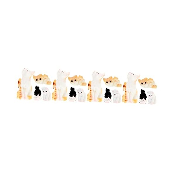 TOYANDONA 16 Pcs Ornements Modèle Chat Orange Résine Animal