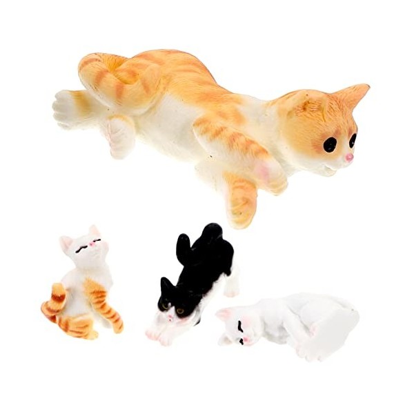 TOYANDONA 16 Pcs Ornements Modèle Chat Orange Résine Animal