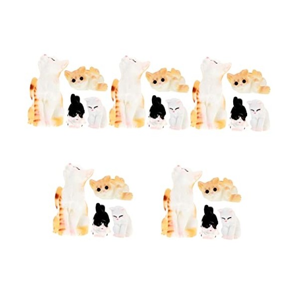 TOYANDONA 16 Pcs Ornements Modèle Chat Orange Résine Animal