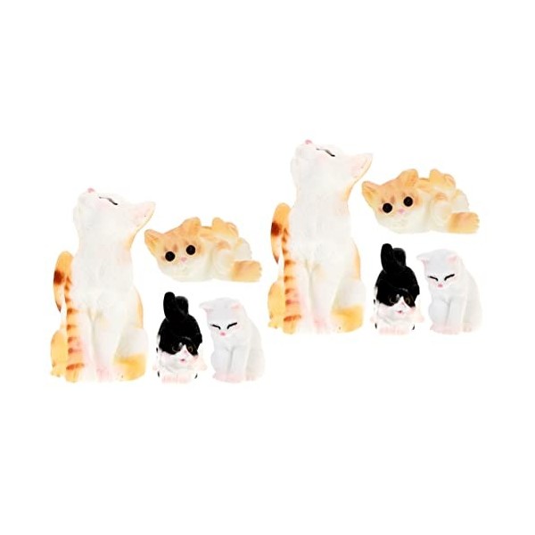 TOYANDONA 16 Pcs Ornements Modèle Chat Orange Résine Animal