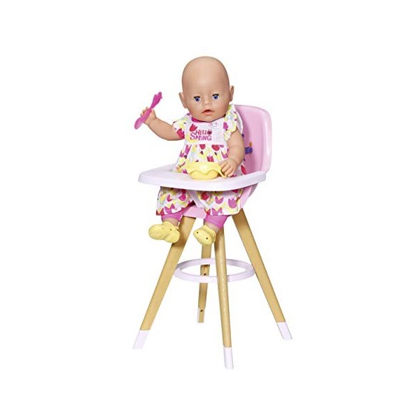 BABY born 829271 Baby Born High Chair Accessory-for Imaginative Play with Doll-Comfortable Seat, Sturdy Table to Eat & Play-A