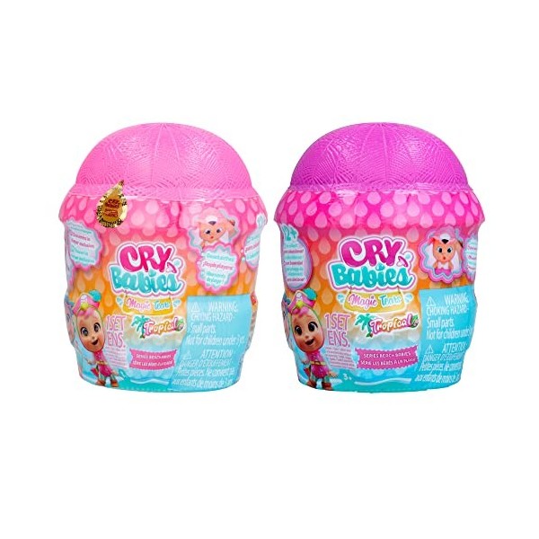 Cry Babies Magic Tears Tropical Beach Babies Pack | 2 Poupées Surprises à Collectionner Qui pleurent de Vraies Larmes avec Ma