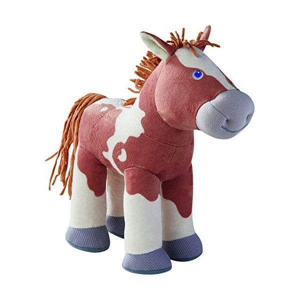 Haba 305465 – Poulain Luna, Cheval en Peluche et Accessoires pour poupées en Tissu 25 cm, Jouet à partir de 18 Mois