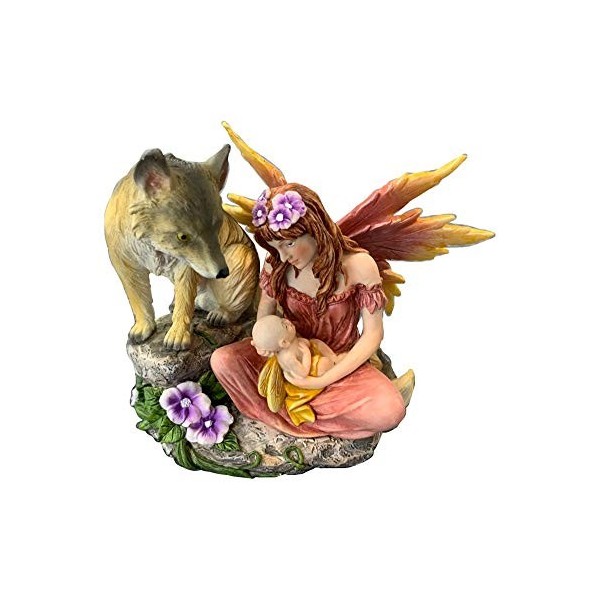 Puckator Fée dautomne Fleur avec bébé et Loup