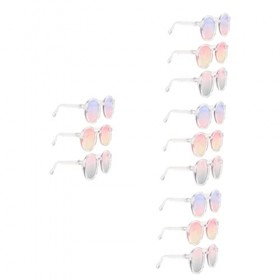 TOYANDONA 12 Pièces 6 Points Lunettes De Poupée Lunettes Claires Lunettes De Soleil Colorées Lunettes De Poupée Miniatures Mi