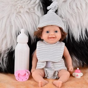 MANGUO Poupées,Poupée bébé réaliste - Poupée bébé de 8 Pouces, poupée bébé Nouveau-né, Faite à la Main, Vraie Vie, vêtements 