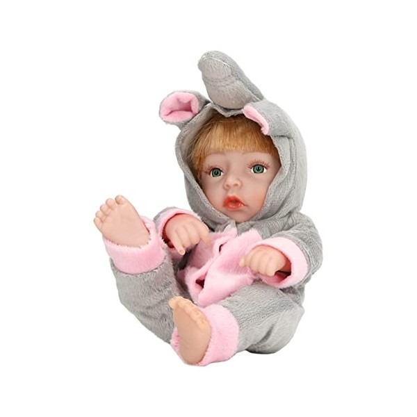 Poupée, Rose Cheek Blond Hair Baby Doll Silicone pour Anniversaire