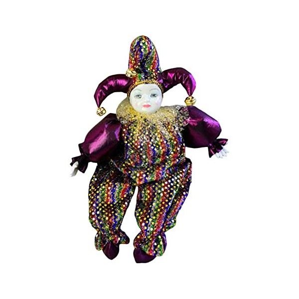 perfk 18 Clown Poupée Artisanat Porcelaine Clown Modèle Décoration Ornement Affichage Halloween Mignon Clown Poupée Modèle