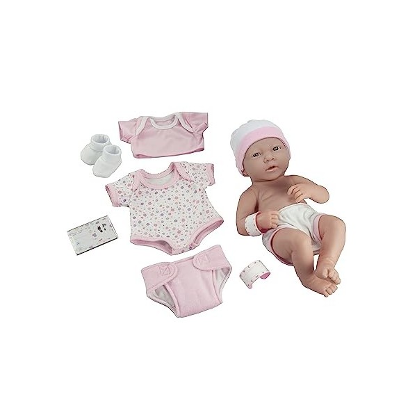 Partner Jouet - A1102091 - Poupée et Mini-Poupée - Nouveau Ne + Trousseau - 38 cm