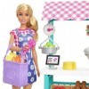 Barbie Coffret Barbie et son Marché Fermier avec Poupée Barbie Blonde, Stand de Marché, et 5 Accessoires, Jouet Enfant, Dès 3