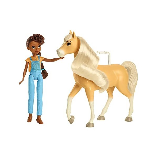 ​Spirit Lindomptable, poupée articulée Apo et figurine cheval Chica Linda à longue crinière pour rejouer les scènes du film,