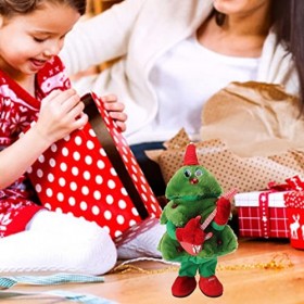 BORDSTRACT Jouet en Peluche darbre De Noël Lumineux Et Chantant, Poupée électrique Dansante Et Balançante, Cadeau De Vacance