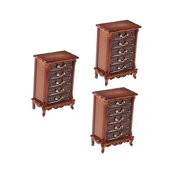 STOBOK 4 Pièces Mini Commode Buffet De Maison De Poupée Mini Poupées Mini-Jouet Modèles Darmoires Miniatures Poitrine Coffre