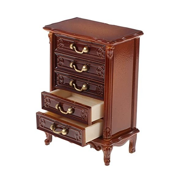 STOBOK 4 Pièces Mini Commode Buffet De Maison De Poupée Mini Poupées Mini-Jouet Modèles Darmoires Miniatures Poitrine Coffre