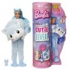 Barbie Poupée Mannequin Cutie Reveal Snowflake Sparkle avec costume de husky et 10 surprises, dont éléments qui changent de c