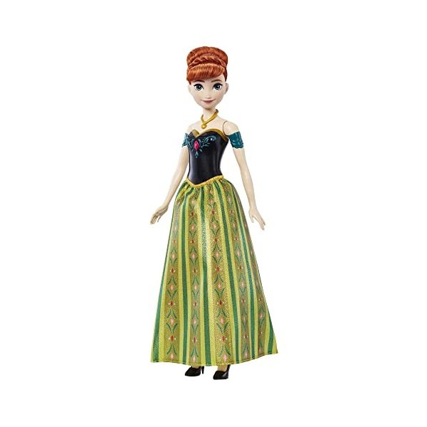 Disney Frozen Toys HMG43 Poupée chantante Anna dans des vêtements signatures, Chante « for The First Time in Forever » du Fil