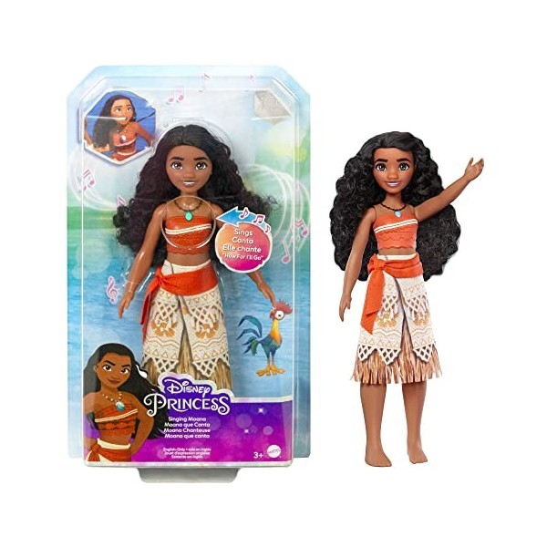 Disney Princesse Vaiana Musical Poupée Chante en appuyant sur Un Bouton, Jouet +3 Ans Mattel HMG17 