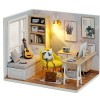 Miniature avec des Meubles de Maison de poupée, CUTEROOM Maison Miniature a Construire kit DIY Dollhouse en Bois Ainsi Que la