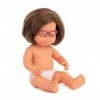 Miniland Baby-Dollar Poupée avec Lunettes de Soleil pour Fille Style décontracté 38 cm