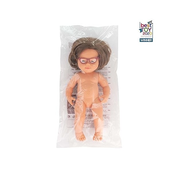 Miniland Baby-Dollar Poupée avec Lunettes de Soleil pour Fille Style décontracté 38 cm