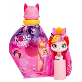 VIP PETS Elektra | Poupée à Collectionner avec une Tête de Chat, de Longs Cheveux à Coiffer et à Décorer avec des Bijoux, Jou