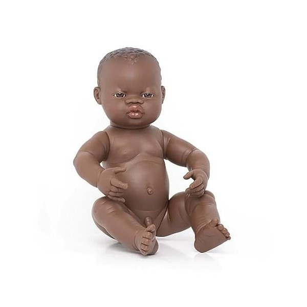 Miniland Miniland31003 40 cm pour Nouveau-né garçon Afrique poupée sans sous-vêtements