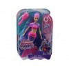 Coffret pour Barbie Poupee Mannequin Sirene Mermaid Power Cheveux Bleu et Violet + Animal + 3 Accessoires - Set poupée + 1 Ca