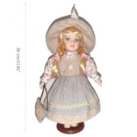 vsilay Poupée victorienne en porcelaine Princesse Reborns avec robe, décoration de maison rurale, décoration de table de fête