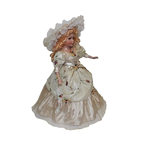 Ioensy 40cm Figurine Noblesse Céramique avec Ensemble Beige