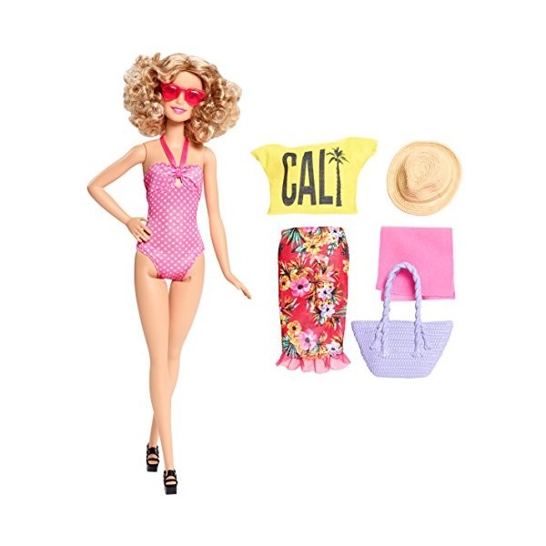 Barbie Glam poupée de vacances. Rose à pois