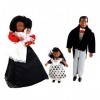 Town Square Miniatures Miniature de Maison de Poupées Victorienne Noir Famille de 4 People Pliable Positionnable 1:12