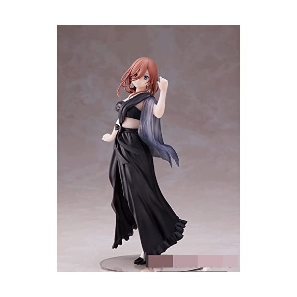 BOANUT Nakano Miku-Robe Jupe Longue Noire, Posture Debout, Statue en PVC de Dessin animé, Ornements de Bureau 19 cm/7.5in Cad