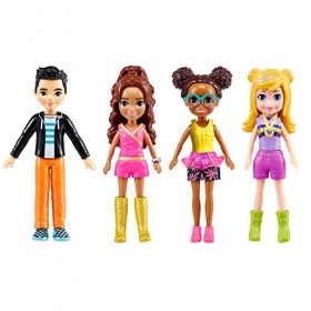 Polly Pocket Coffret Mode Sparkle Cove Adventure Avec 4 Mini-Figurines 8 Cm , Vêtements Et Accessoires, Plus De 45 Pièces, J
