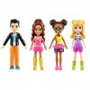 Polly Pocket Coffret Mode Sparkle Cove Adventure Avec 4 Mini-Figurines 8 Cm , Vêtements Et Accessoires, Plus De 45 Pièces, J