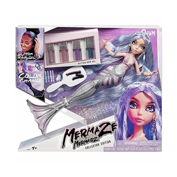 Mermaze Mermaidz Poupée mannequin de collection - ORRA – Sirène avec des cheveux multi-couleurs & changement de couleur – gel