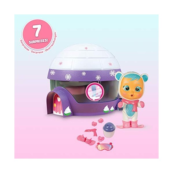 CRY BABIES MAGIC TEARS Igloo de Kristal | Mini poupée exclusive Kristal et le playset igloo magique qui crée de la neige | Po