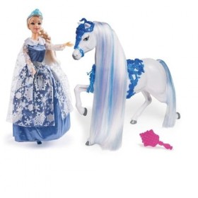 Grandi Giochi GG03025 Princess Reine des Glaces avec Son Majestueux Cheval