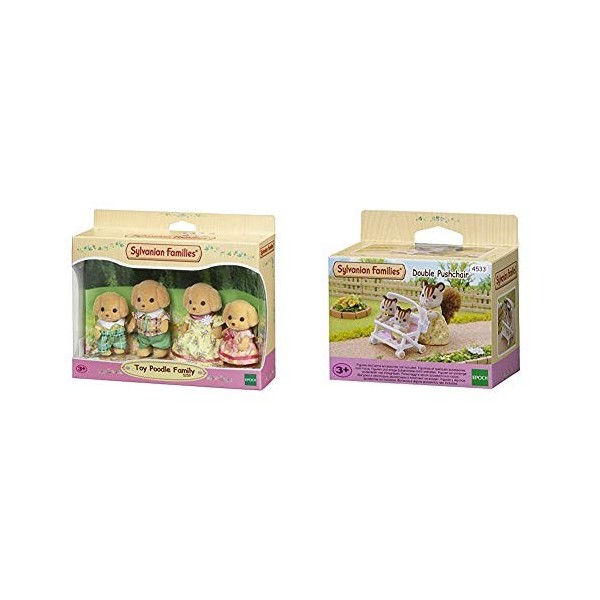 Sylvanian- Autre Families Mini Univers, 5259, Norme & 4533 - Poussette Double - Poupées et Accessoires - Sylvanian