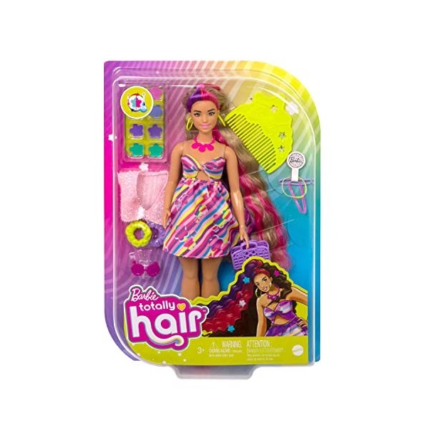 Mattel Barbie Totally Hair HCM89 Poupée florale 21,6 cm