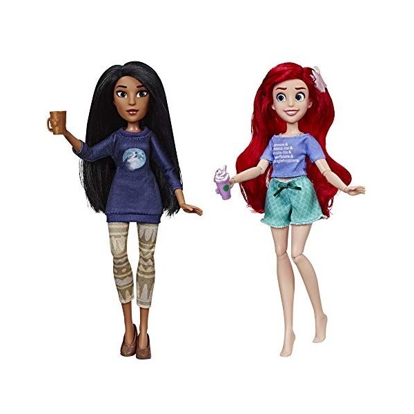 Disney Princess Ralph Breaks The Internet Movie Dolls, Ariel & Pocahontas Dolls with Comfy Clothes & Accessories