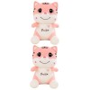 PRETYZOOM 2 Pcs Rose Souriant Tigre Tigres Figurine Nouvel an Chinois Mascotte Poupée Figurine Décor Enfants Poupée Jouet en 