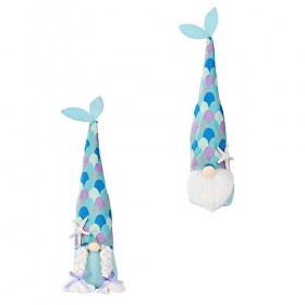 4 Pcs Queue De Sirène Mini Poupées Bébé Plateaux danimaux en Peluche Bleus Décoratifs Nains De Pâques en Peluche Décorations