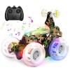 Kizeefun Voiture Télécommandée Enfant, Voiture Telecommandé Tout Terrain, Voiture Téléguidé Enfant avec LED Lumière et Musiqu